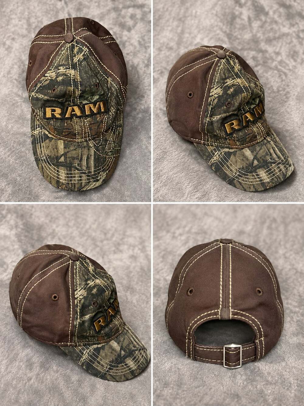 RAM Logo Embroidered Mossy Oak Camouflage Baseball Cap